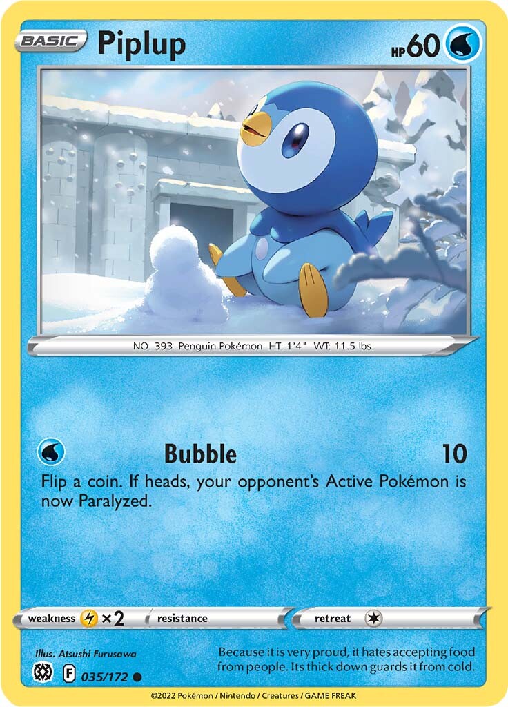 Piplup (035/172) [Sword & Shield: Brilliant Stars] | Black Swamp Games