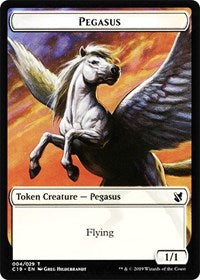 Pegasus // Human Double-sided Token [Commander 2019 Tokens] | Black Swamp Games