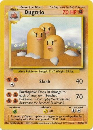 Dugtrio (19/102) [Base Set Unlimited] | Black Swamp Games