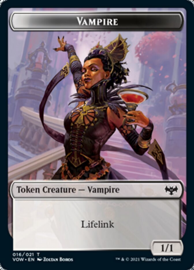 Human (001) // Vampire (016) Double-sided Token [Innistrad: Crimson Vow Tokens] | Black Swamp Games