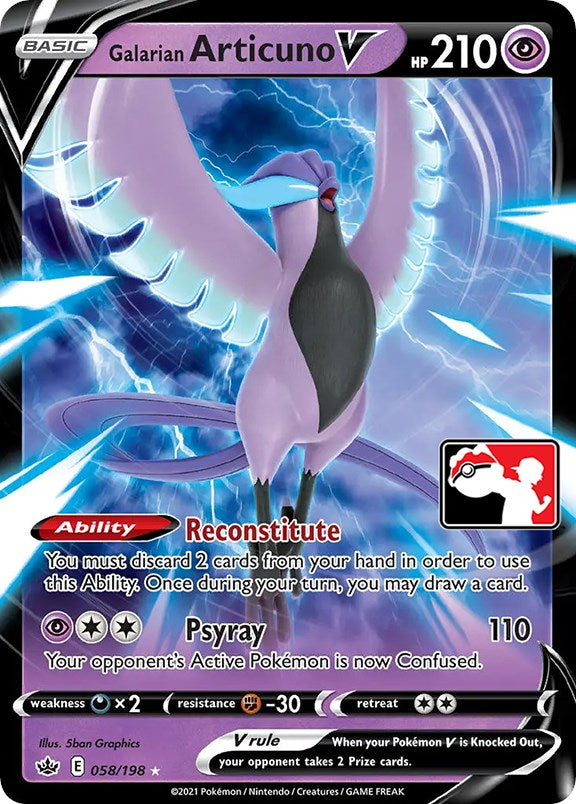 Galarian Articuno V (058/198) [Prize Pack Series One] | Black Swamp Games