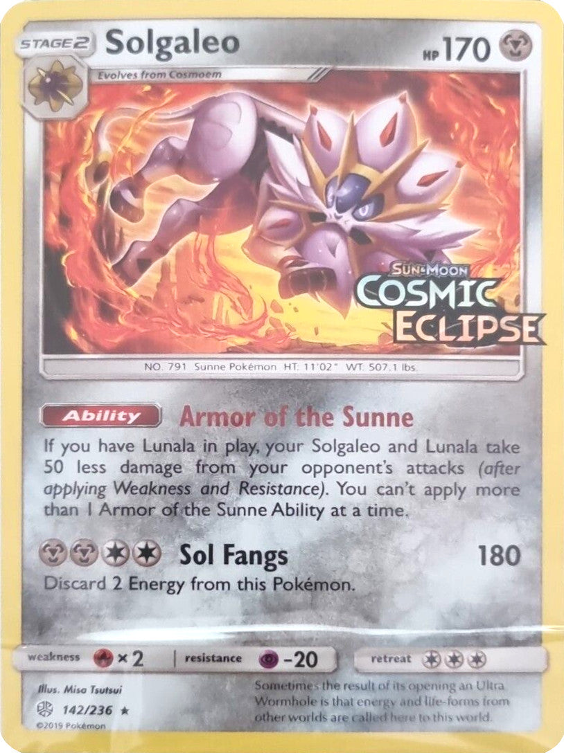 Solgaleo (142/236) (Cosmic Eclipse Stamped) [Sun & Moon: Cosmic Eclipse] | Black Swamp Games