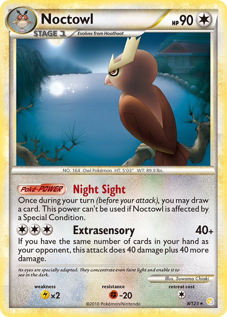 Noctowl (8/123) (Theme Deck Exclusive) [HeartGold & SoulSilver: Base Set] | Black Swamp Games