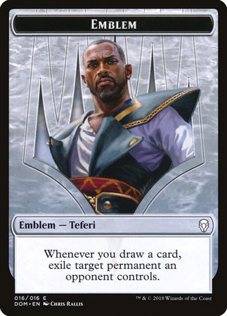 Emblem - Teferi, Hero of Dominaria [Dominaria Tokens] | Black Swamp Games