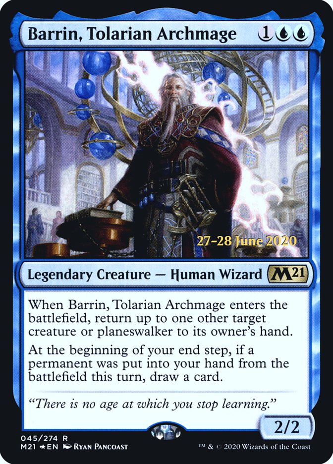 Barrin, Tolarian Archmage  [Core Set 2021 Prerelease Promos] | Black Swamp Games