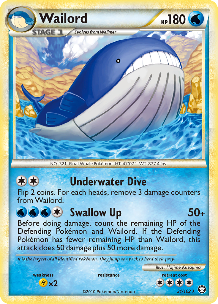 Wailord (31/102) [HeartGold & SoulSilver: Triumphant] | Black Swamp Games