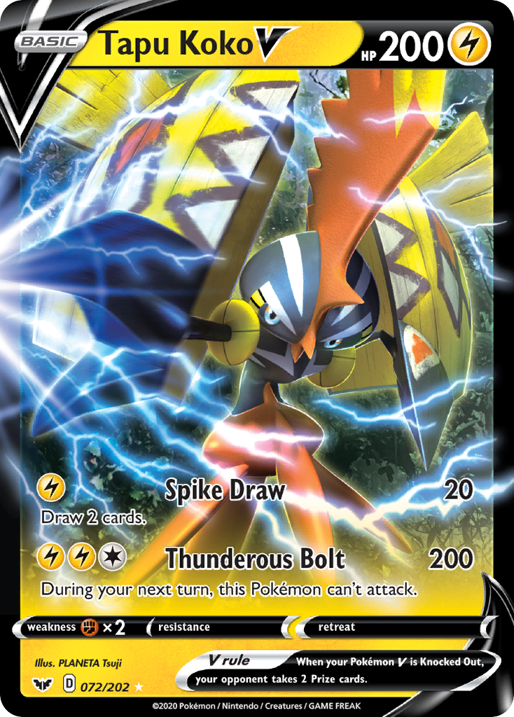 Tapu Koko V (072/202) [Sword & Shield: Base Set] | Black Swamp Games