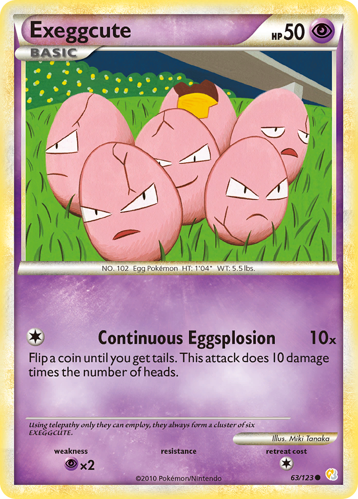 Exeggcute (63/123) [HeartGold & SoulSilver: Base Set] | Black Swamp Games