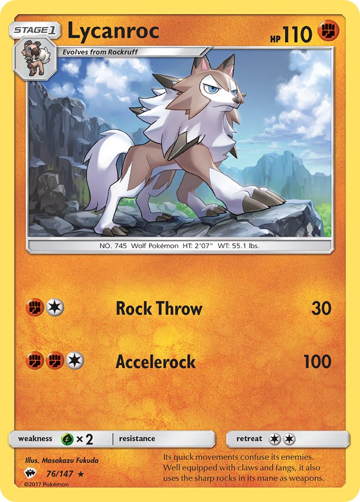 Lycanroc (76/147) (Theme Deck Exclusive) [Sun & Moon: Burning Shadows] | Black Swamp Games