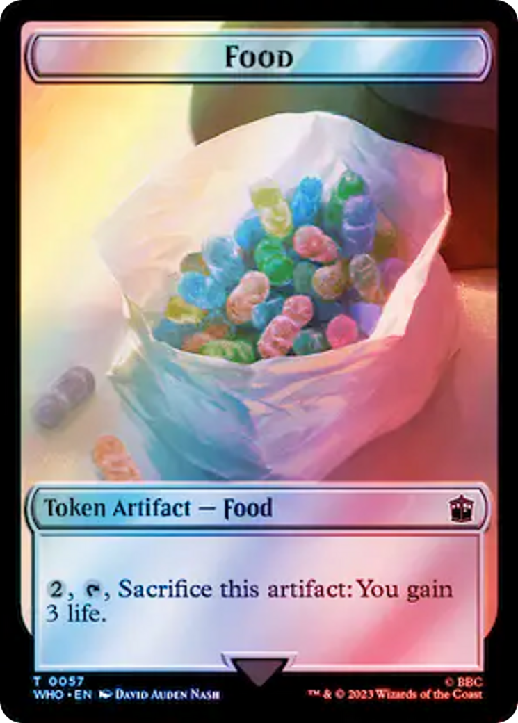 Alien Angel // Food (0057) Double-Sided Token (Surge Foil) [Doctor Who Tokens] | Black Swamp Games