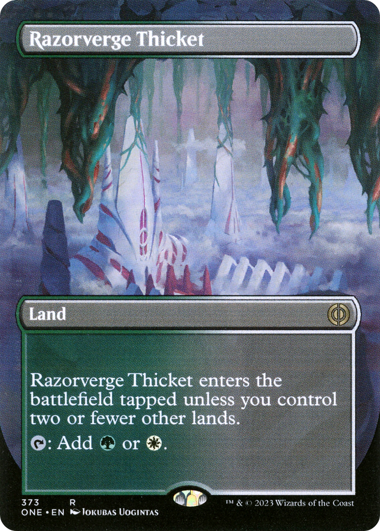 Razorverge Thicket (Borderless Alternate Art) [Phyrexia: All Will Be One] | Black Swamp Games