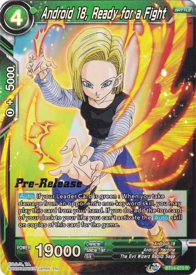 Android 18, Ready for a Fight (BT14-070) [Cross Spirits Prerelease Promos] | Black Swamp Games