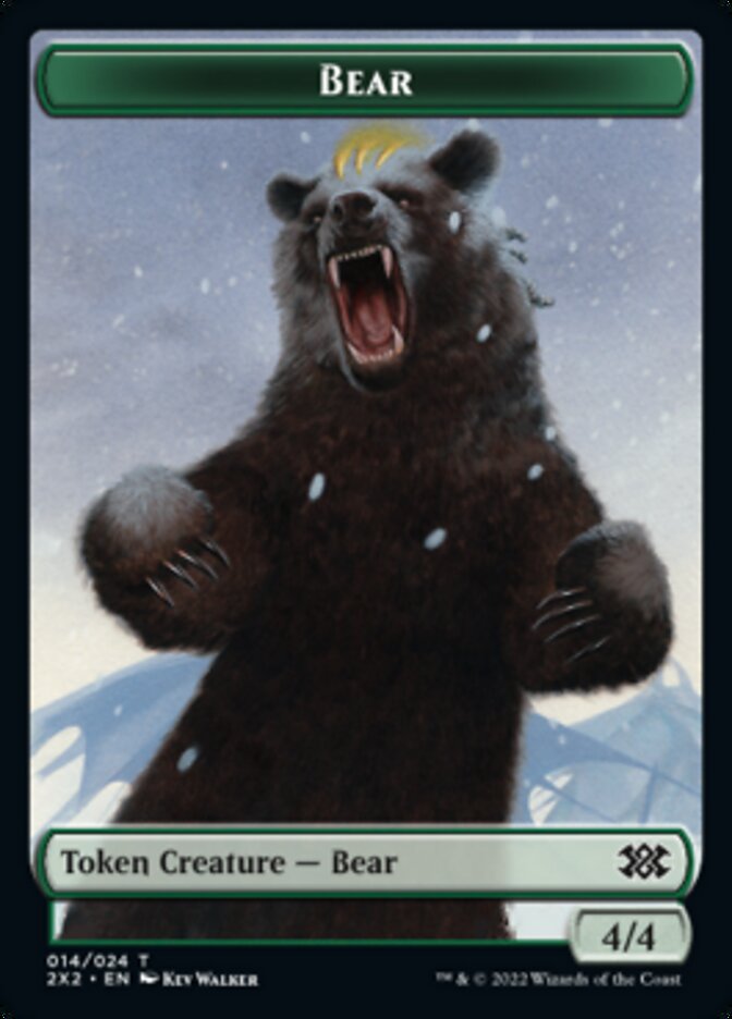 Bear // Knight Double-sided Token [Double Masters 2022 Tokens] | Black Swamp Games