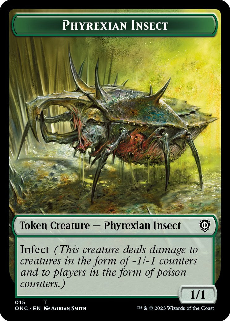 Phyrexian Wurm // Phyrexian Insect Double-Sided Token [Phyrexia: All Will Be One Commander Tokens] | Black Swamp Games