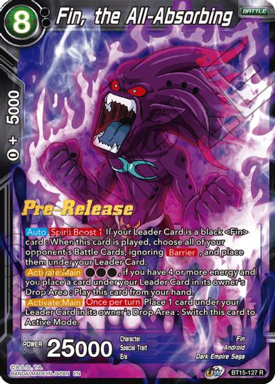 Fin, the All-Absorbing (BT15-127) [Saiyan Showdown Prerelease Promos] | Black Swamp Games