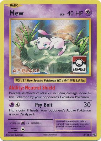 Mew (53/108) (League Promo 4th Place) [XY: Evolutions] | Black Swamp Games