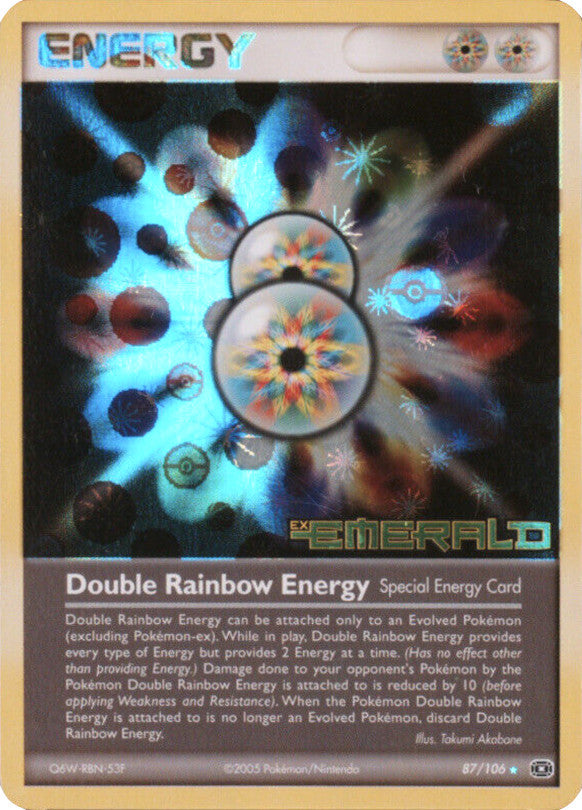 Double Rainbow Energy (87/106) (Stamped) [EX: Emerald] | Black Swamp Games