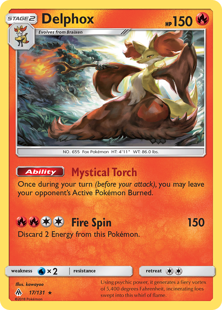 Delphox (17/131) [Sun & Moon: Forbidden Light] | Black Swamp Games