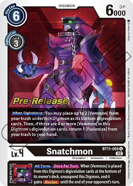 Snatchmon [BT11-065] [Dimensional Phase Pre-Release Promos] | Black Swamp Games