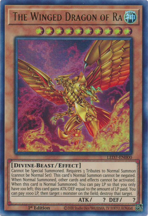 The Winged Dragon of Ra (Alternate Art) [LED7-EN000] Ultra Rare | Black Swamp Games
