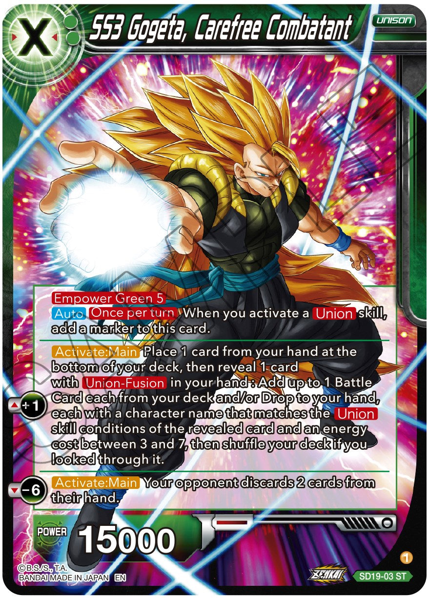 SS3 Gogeta, Carefree Combatant (SD19-03) [Dawn of the Z-Legends] | Black Swamp Games