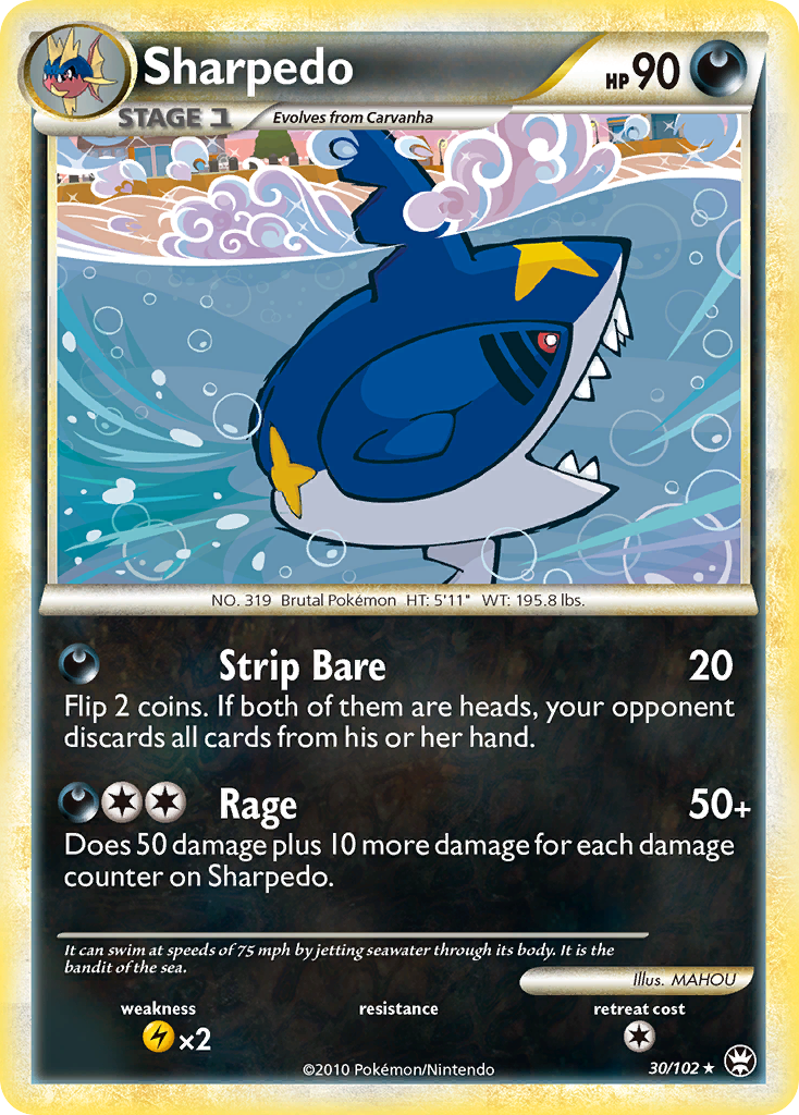 Sharpedo (30/102) [HeartGold & SoulSilver: Triumphant] | Black Swamp Games