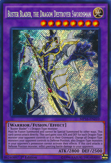 Buster Blader, the Dragon Destroyer Swordsman [MP16-EN210] Secret Rare | Black Swamp Games