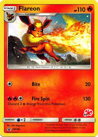 Flareon (SM186) (Charizard Stamp #44) [Battle Academy 2020] | Black Swamp Games