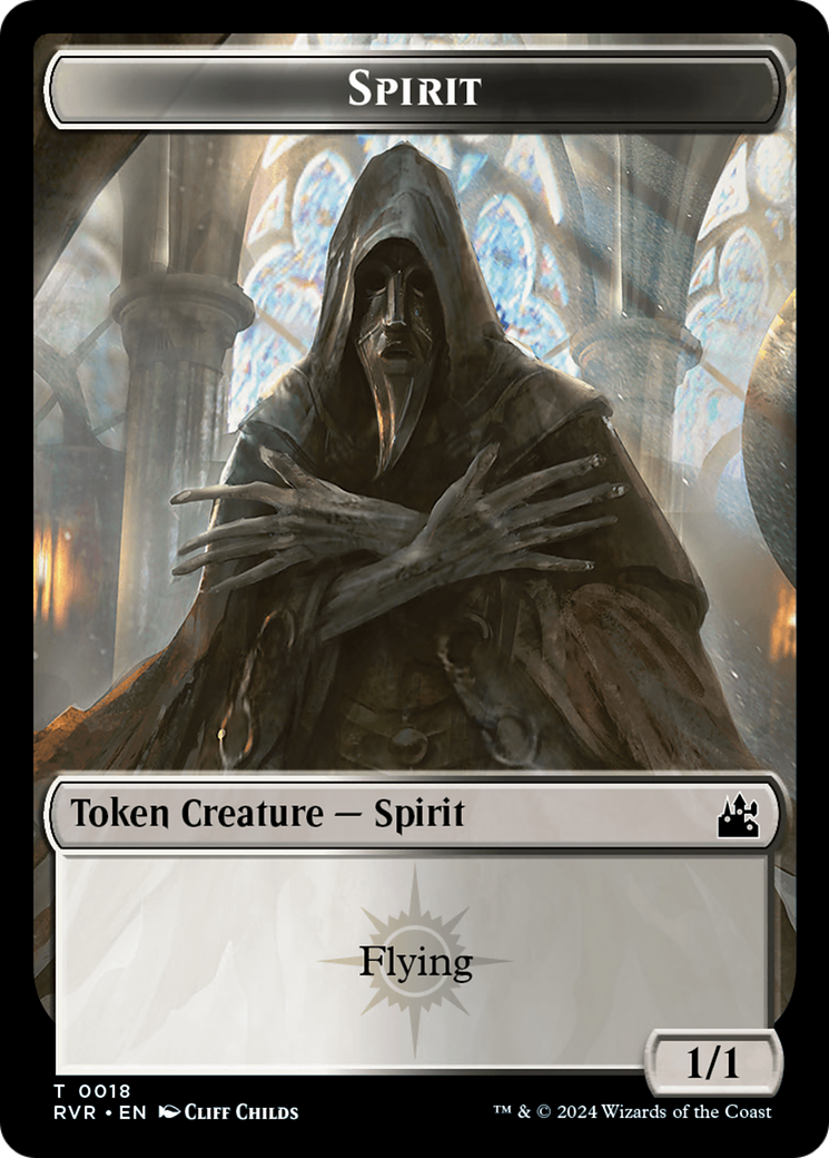 Spirit (0018) // Beast Double-Sided Token [Ravnica Remastered Tokens] | Black Swamp Games