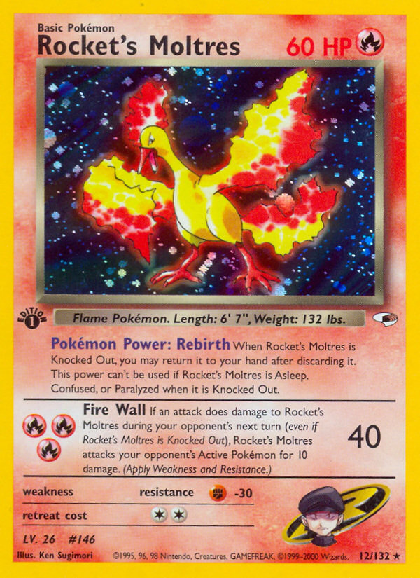 Rocket's Moltres (12/132) [Gym Heroes 1st Edition] | Black Swamp Games