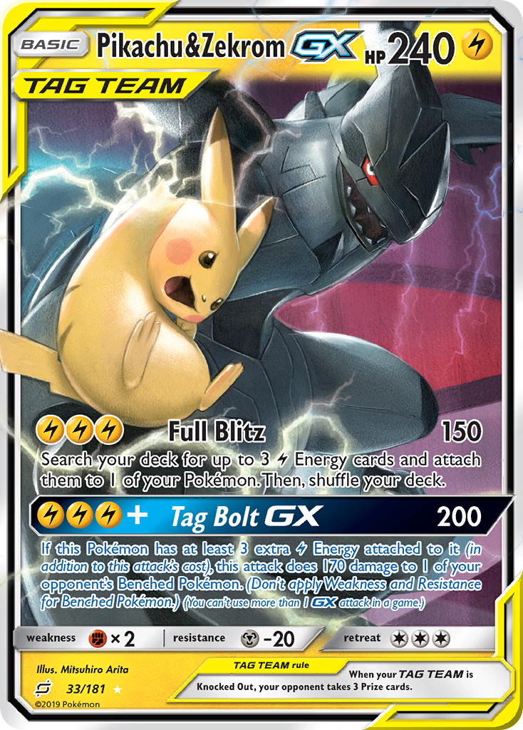 Pikachu & Zekrom GX (33/181) [Sun & Moon: Team Up] | Black Swamp Games