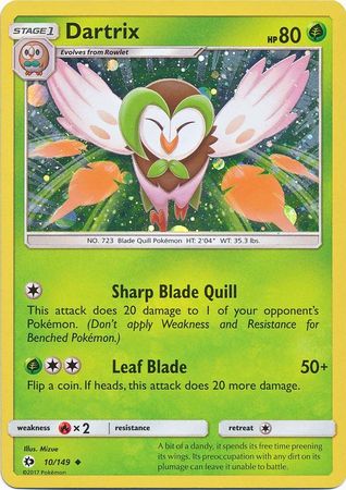 Dartrix (10/149) (Cosmos Holo) [Sun & Moon: Base Set] | Black Swamp Games