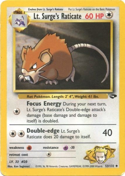 Lt. Surge's Raticate (53/132) [Gym Challenge Unlimited] | Black Swamp Games