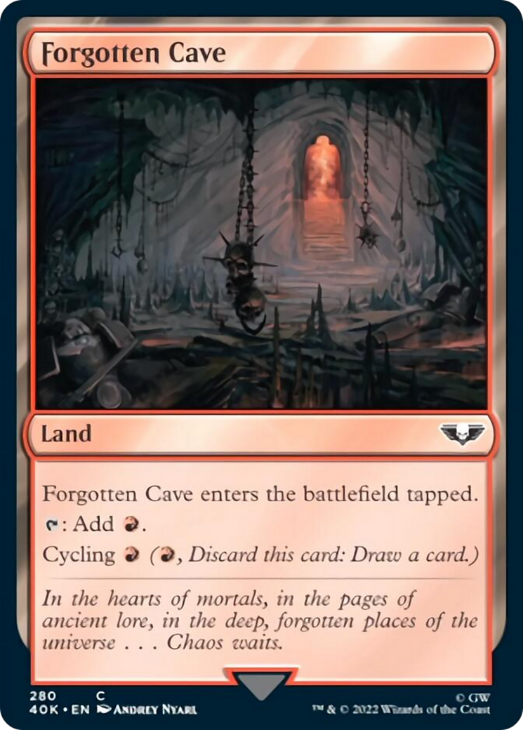 Forgotten Cave (Surge Foil) [Universes Beyond: Warhammer 40,000] | Black Swamp Games