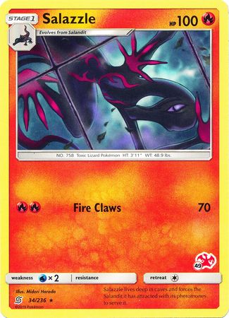 Salazzle (34/236) (Charizard Stamp #49) [Battle Academy 2020] | Black Swamp Games