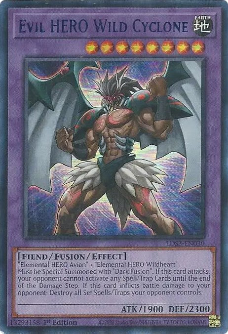 Evil HERO Wild Cyclone (Blue) [LDS3-EN030] Ultra Rare | Black Swamp Games