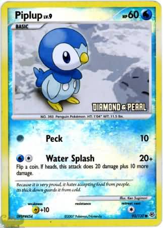 Piplup (93/130) [Burger King Promos: 2008 Collection] | Black Swamp Games