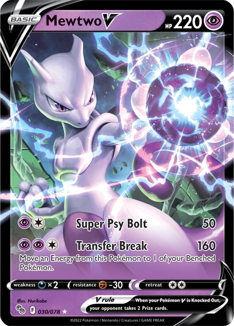 Carta Pokémon Promo Full Art Mewtwo V - Escorrega o Preço