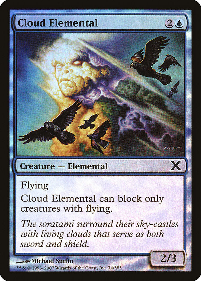 Cloud Elemental (Premium Foil) [Tenth Edition] | Black Swamp Games