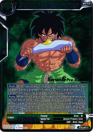 Broly, Unrealized Ambition [BT6-063_PR] | Black Swamp Games