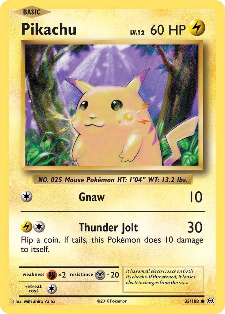 Pikachu (35/108) (Theme Deck Exclusive) (Cracked Ice Holo) [XY: Evolutions] | Black Swamp Games