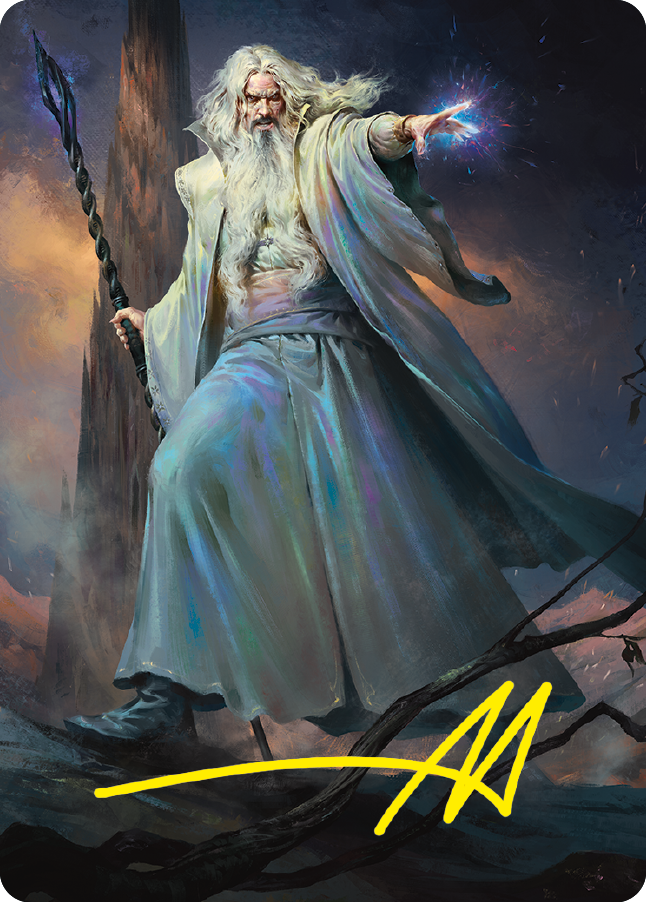 Saruman of Many Colors Art Card (Gold-Stamped Signature) [The Lord of the Rings: Tales of Middle-earth Art Series] | Black Swamp Games