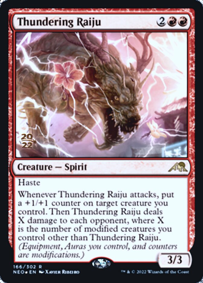 Thundering Raiju [Kamigawa: Neon Dynasty Prerelease Promos] | Black Swamp Games