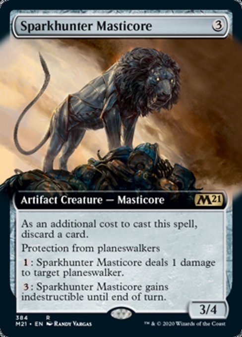 Sparkhunter Masticore (Extended Art) [Core Set 2021] | Black Swamp Games