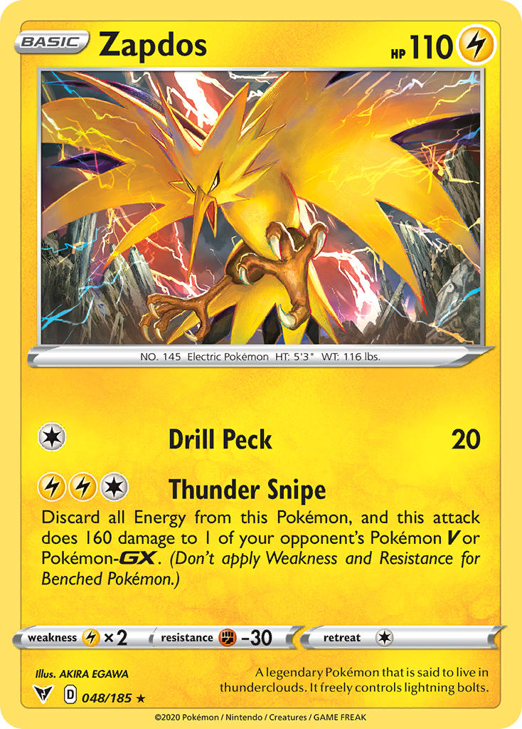 Zapdos (048/185) [Sword & Shield: Vivid Voltage] | Black Swamp Games