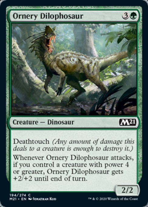 Ornery Dilophosaur [Core Set 2021] | Black Swamp Games