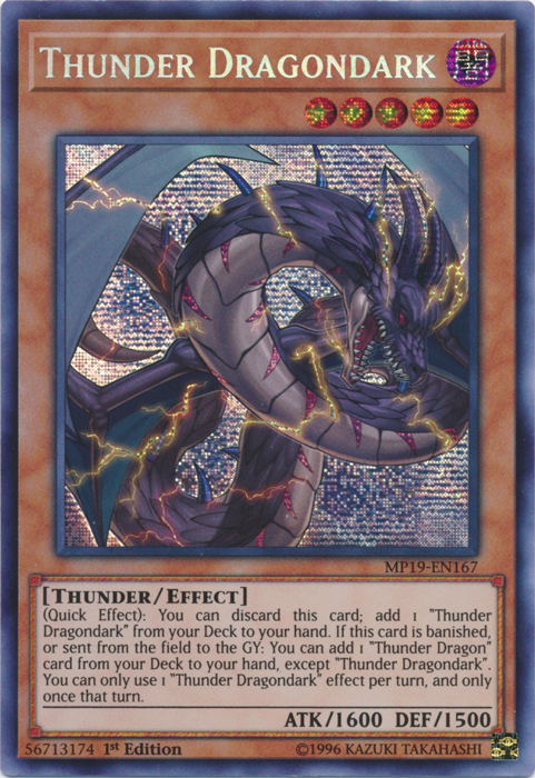 Thunder Dragondark [MP19-EN167] Prismatic Secret Rare | Black Swamp Games