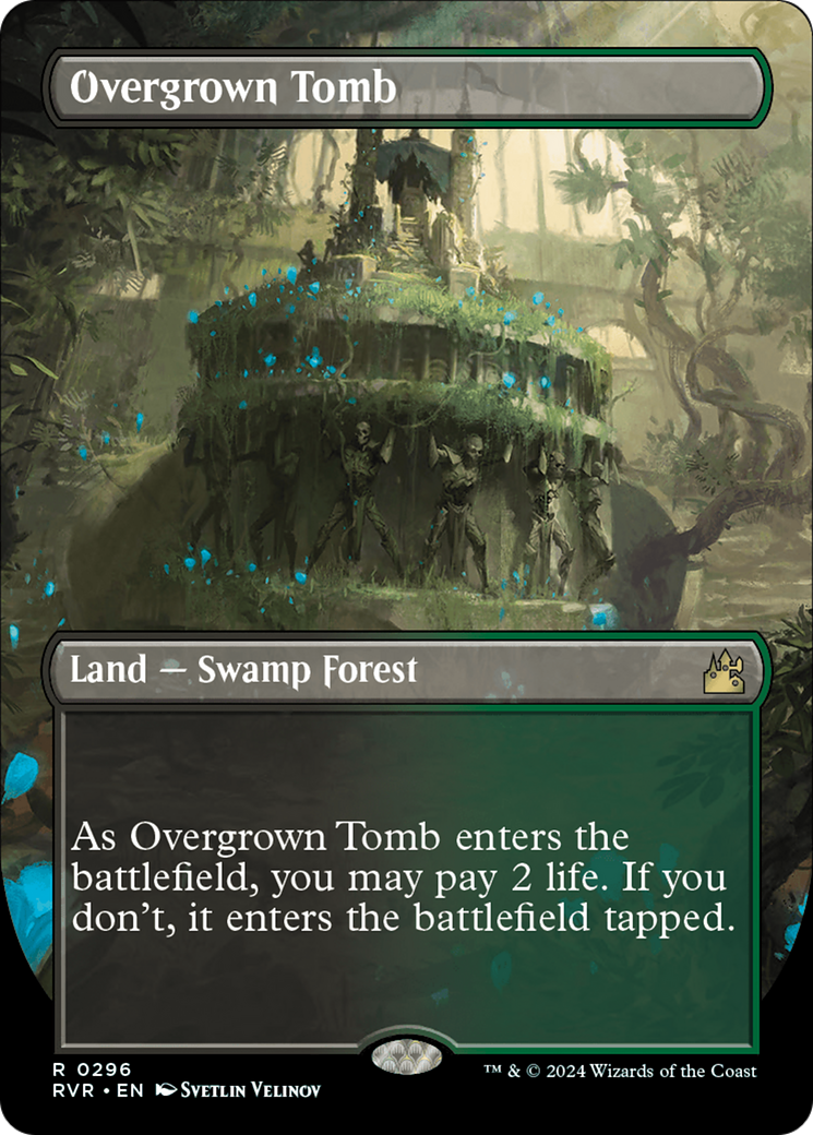 Overgrown Tomb (Borderless) [Ravnica Remastered] | Black Swamp Games
