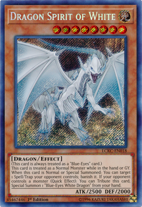 Dragon Spirit of White [LCKC-EN018] Secret Rare | Black Swamp Games