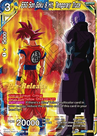 SSG Son Goku & Hit, Temporary Truce (BT15-146) [Saiyan Showdown Prerelease Promos] | Black Swamp Games